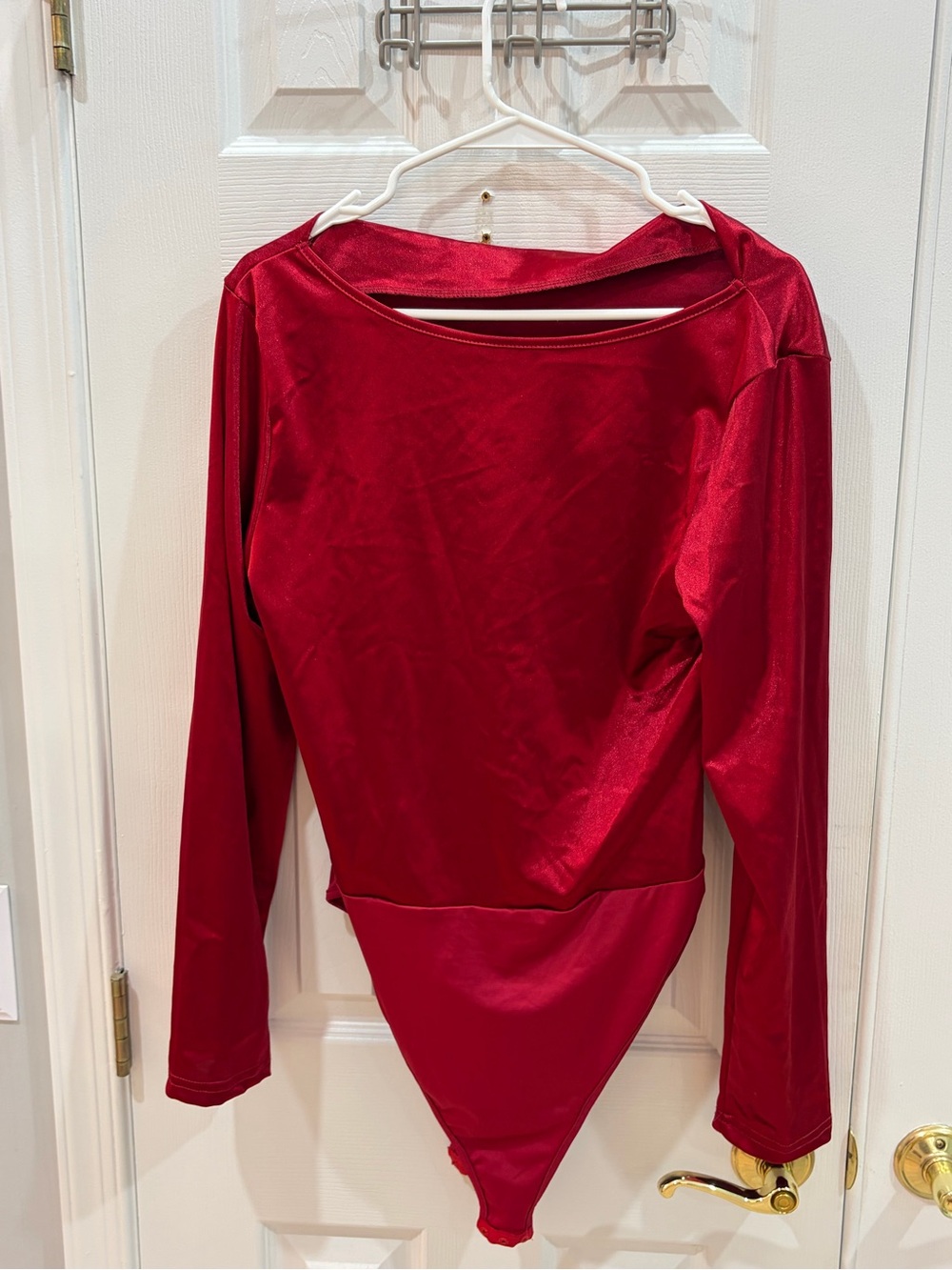 SHEIN Red Long Sleeve Bodysuit